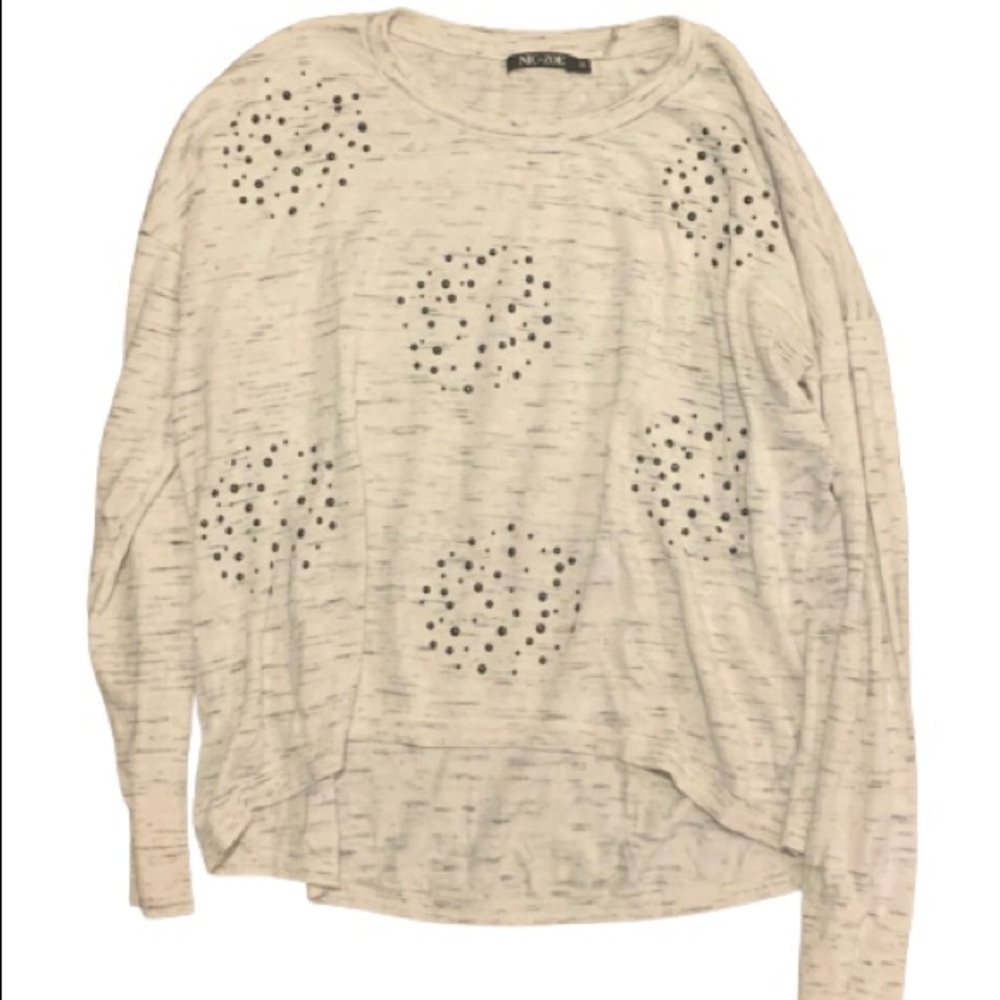 Nic + Zoe Space Dye Embellished High Low Sweater